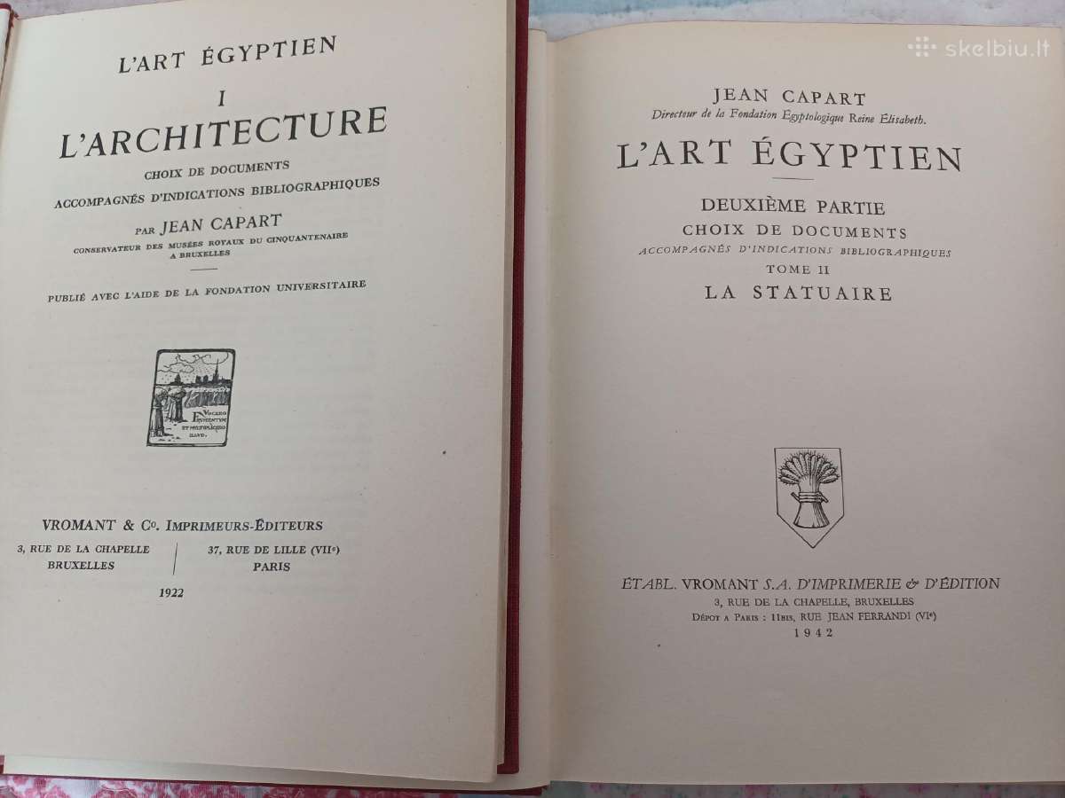 Parduodu 1,2t knygu l art egyptien,1922-42m - nuotraukos Nr. 21