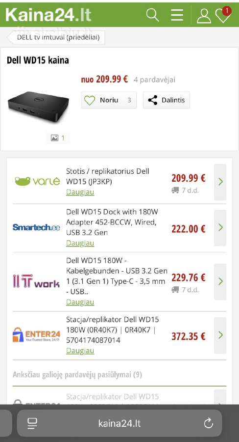 Dell docking station Wd15, 130w - nuotraukos Nr. 4