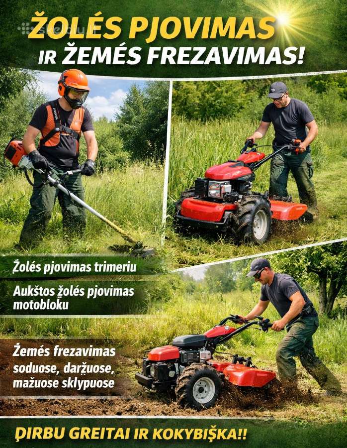 Žolės pjovimas / žemės frezavimas (sodai, daržai)