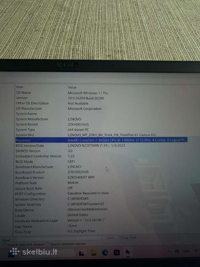 Thinkpad X1 Carbon 1tb 16gb i7 - nuotraukos Nr. 8