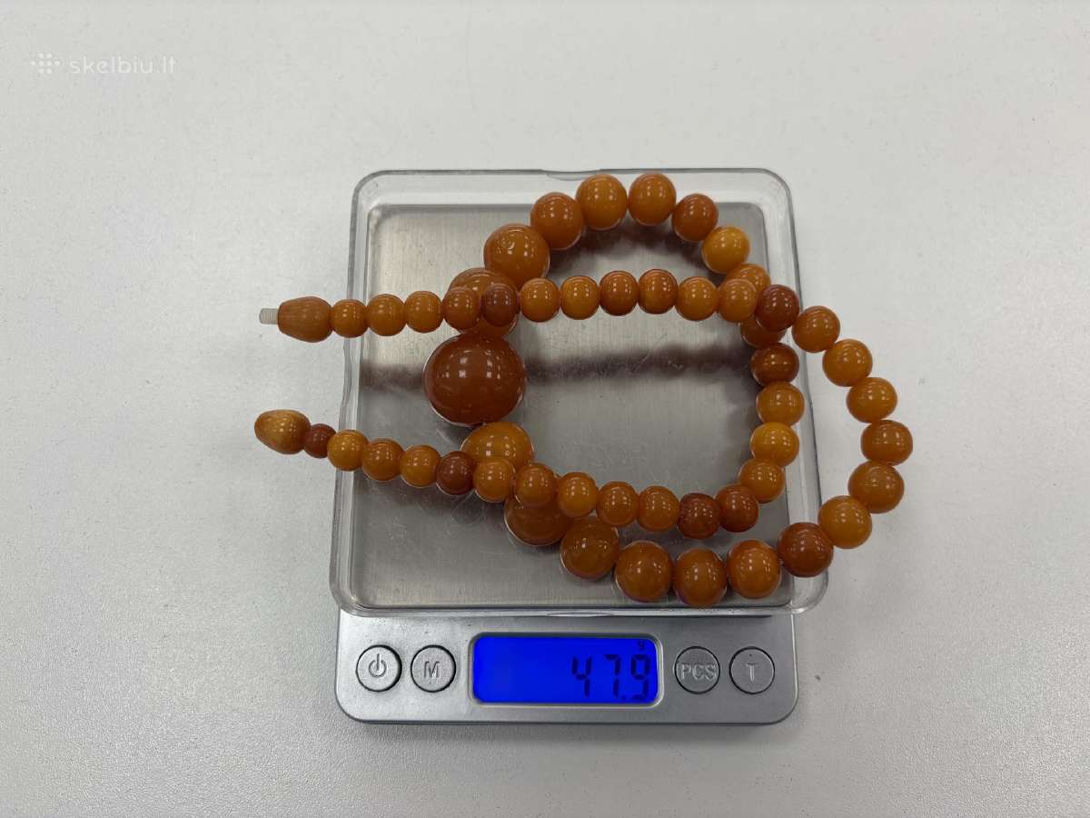 Parduodami Antikvariniai seni gintaro karoliai - nuotraukos Nr. 2