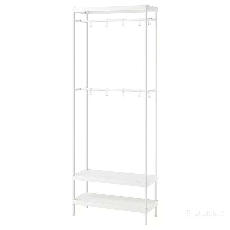 Mackapär Kabykla su batų lentyna, balta, 78x32x200