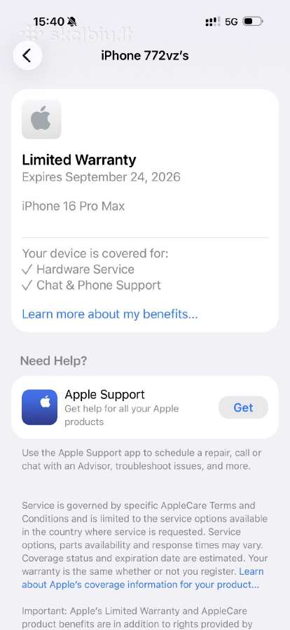 iPhone 16 Pro Max 256 Su Garantija - nuotraukos Nr. 4