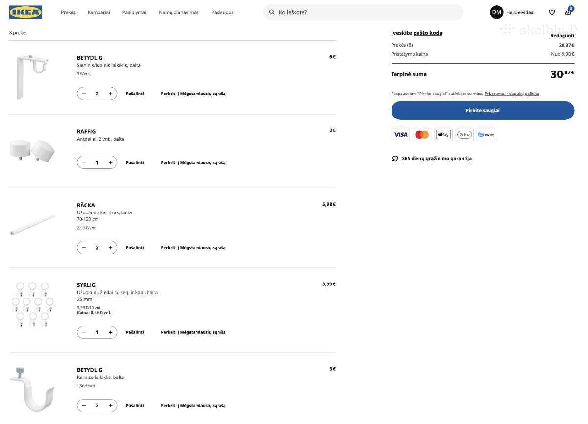 Ikea užuolaidų karnizo rinkinys - nuotraukos Nr. 2