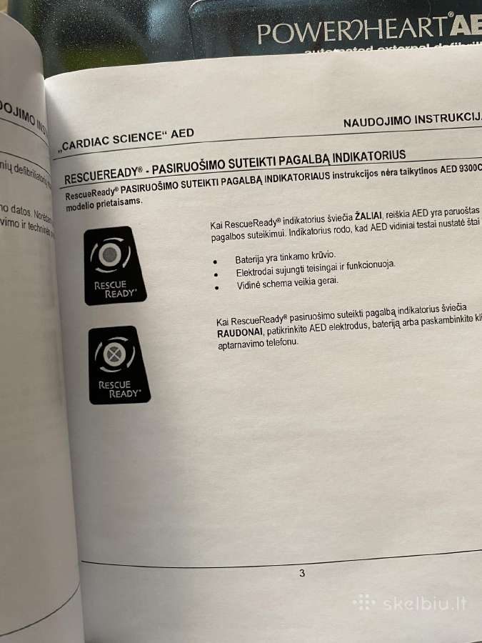 Defibriliatorius Cardiac Science Powerheart Aed G3 - nuotraukos Nr. 2