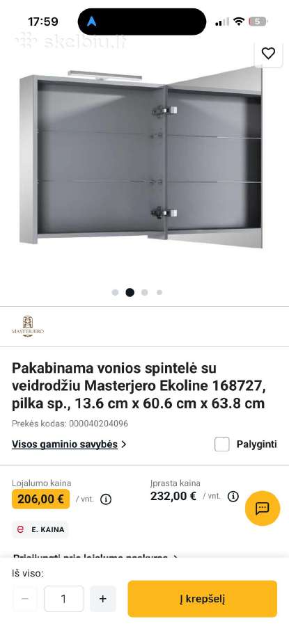 Nauja pakabinama vonios spintelė su veidrodžiais - nuotraukos Nr. 4