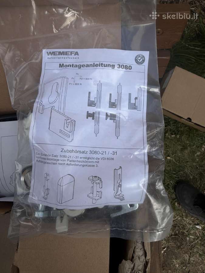 Bliekinio radiatoriaus laikikliai