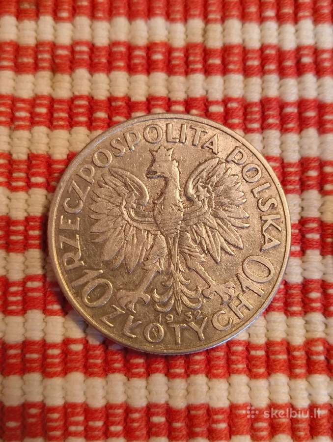 Sidabras Moneta 10 Zlotų 1932 m. .Zr. Foto - nuotraukos Nr. 7