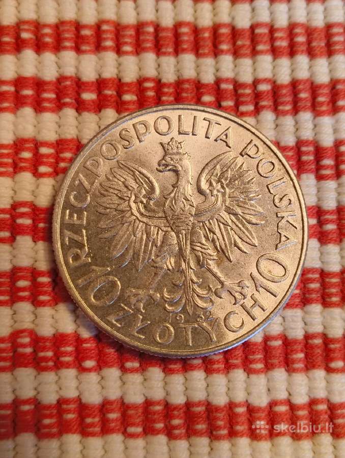 Sidabras Moneta 10 Zlotų 1932 m. .Zr. Foto - nuotraukos Nr. 8