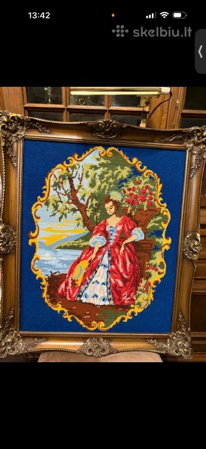 Rankų darbo paveikslas „needlepoint“ technika