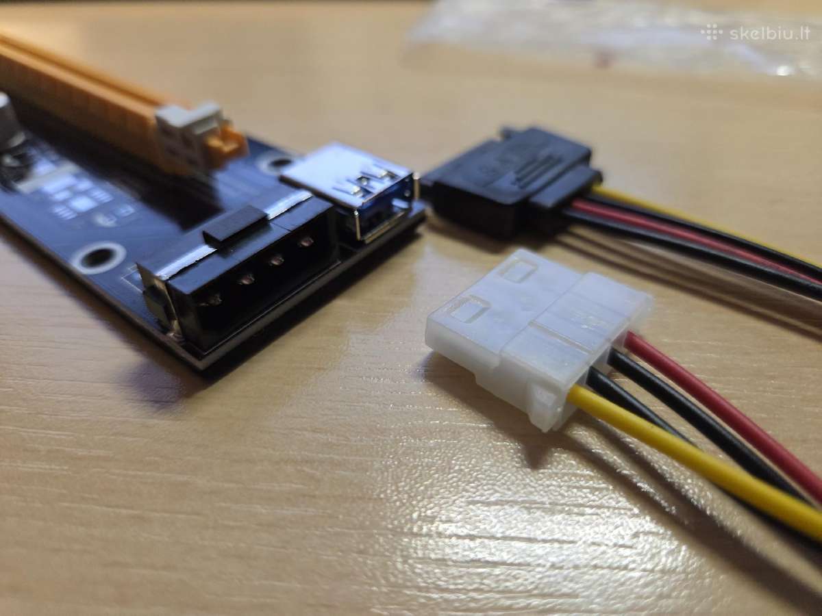 Nauj Riser 007s 006c Pci-e 1-16x Usb3 Sata, Molex - nuotraukos Nr. 3