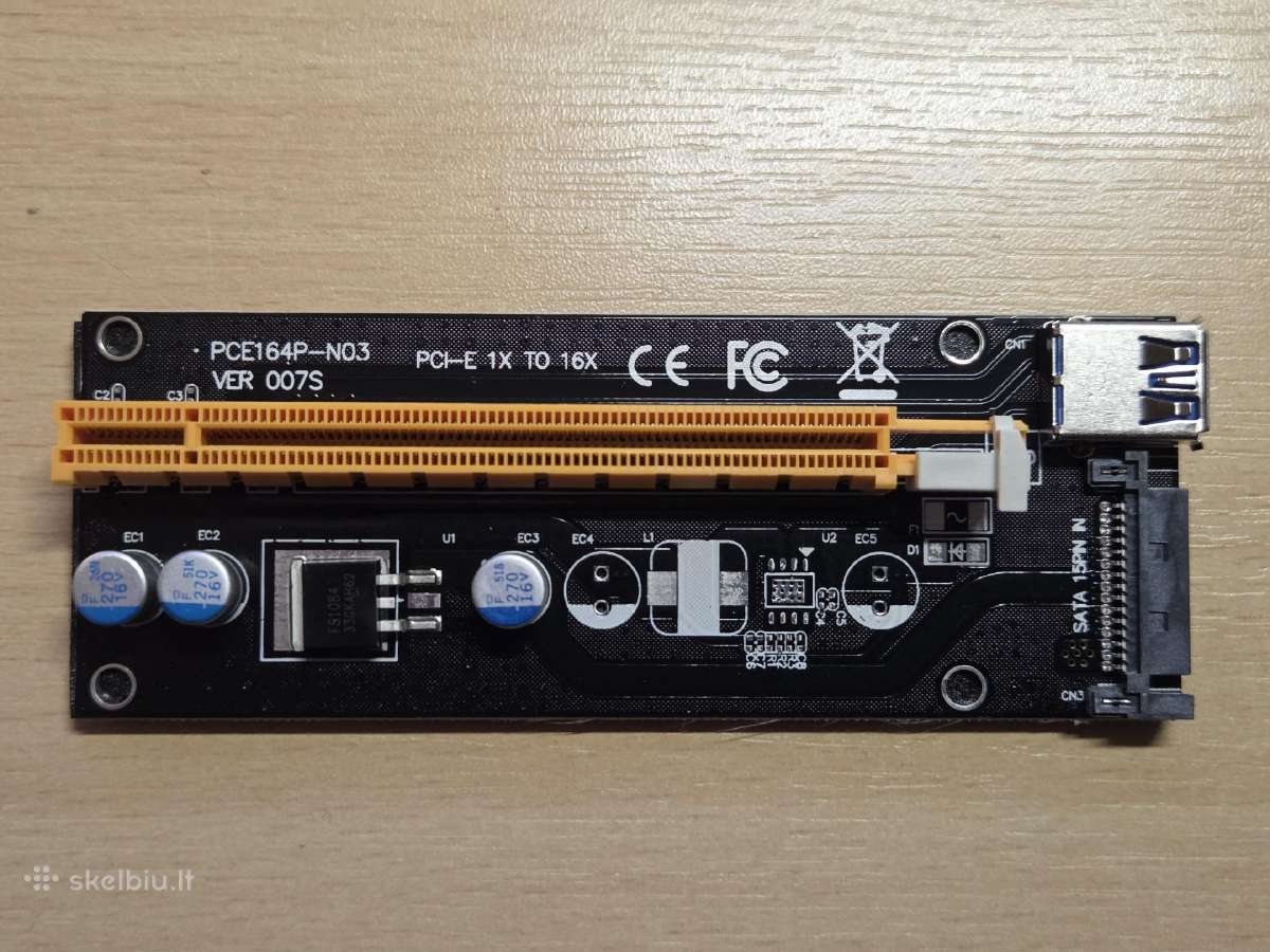 Nauj Riser 007s 006c Pci-e 1-16x Usb3 Sata, Molex - nuotraukos Nr. 5