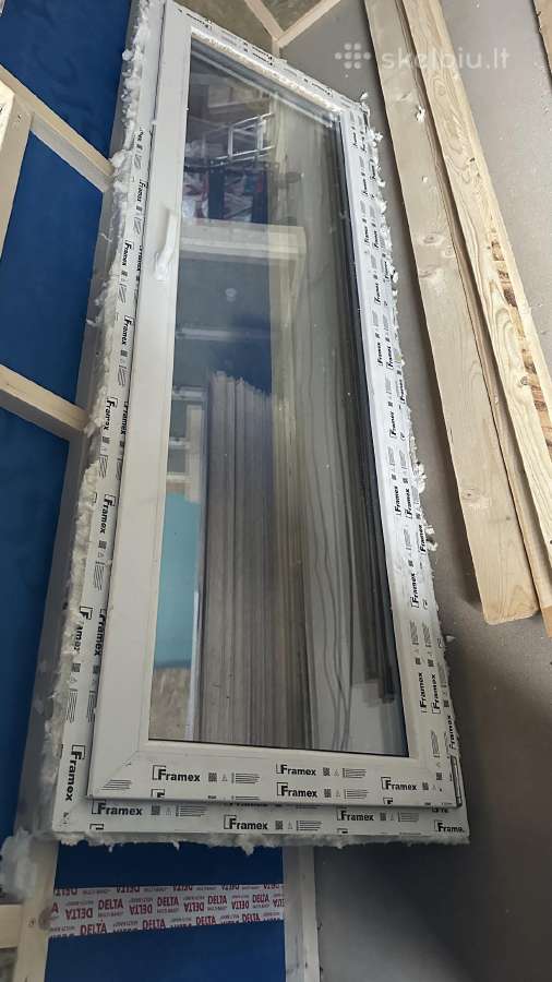 Naujos plastikines Framex durys 75x200 su stiklu