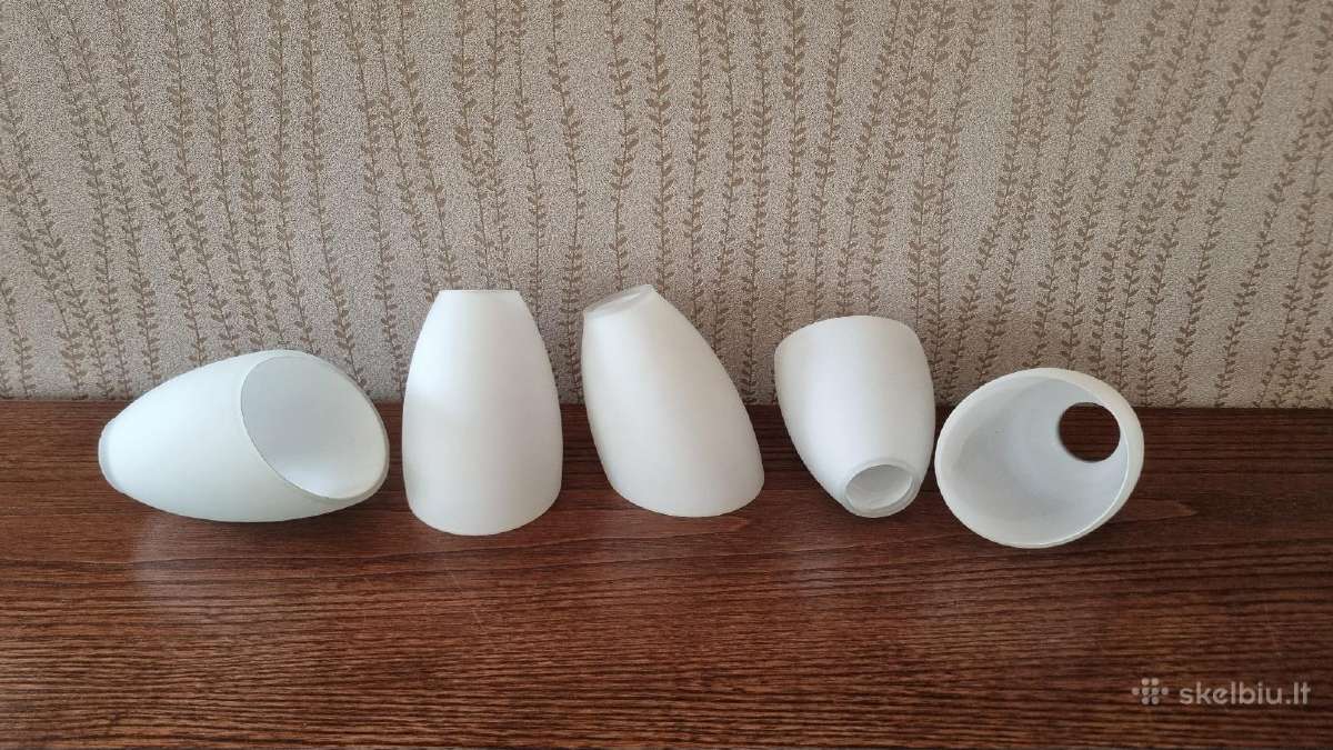 Stikliniai lempų - šviestuvų gaubtai, 5 vnt. - nuotraukos Nr. 5