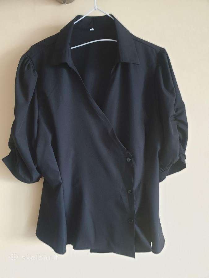 Juoda „wrap“ stiliaus palaidinė 2xl (kimono tipo)