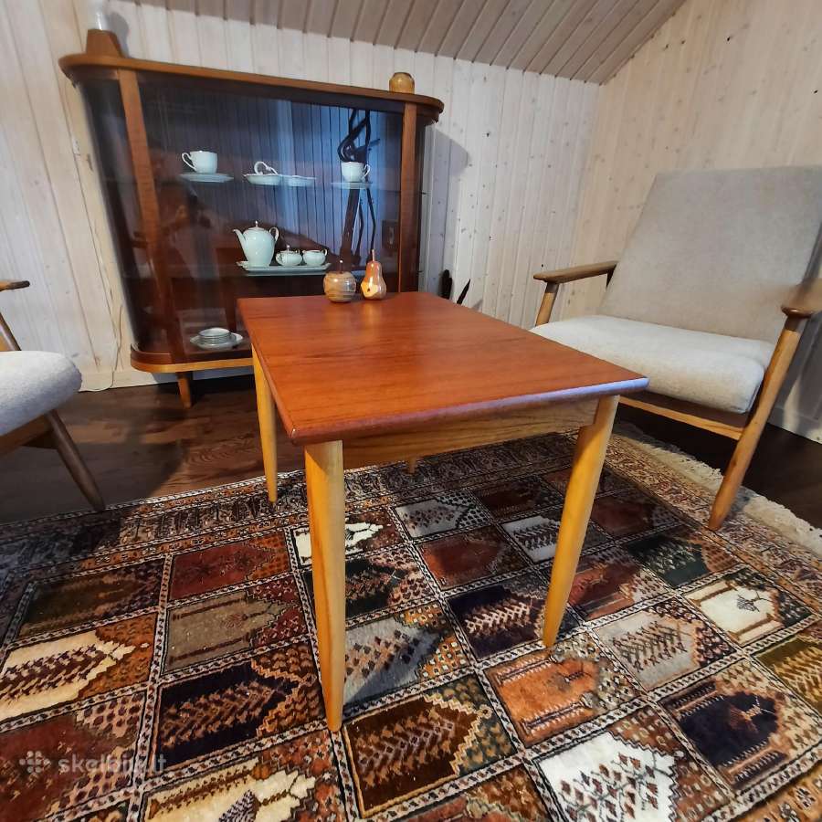 Mid century tikmedžio staliukas - nuotraukos Nr. 4