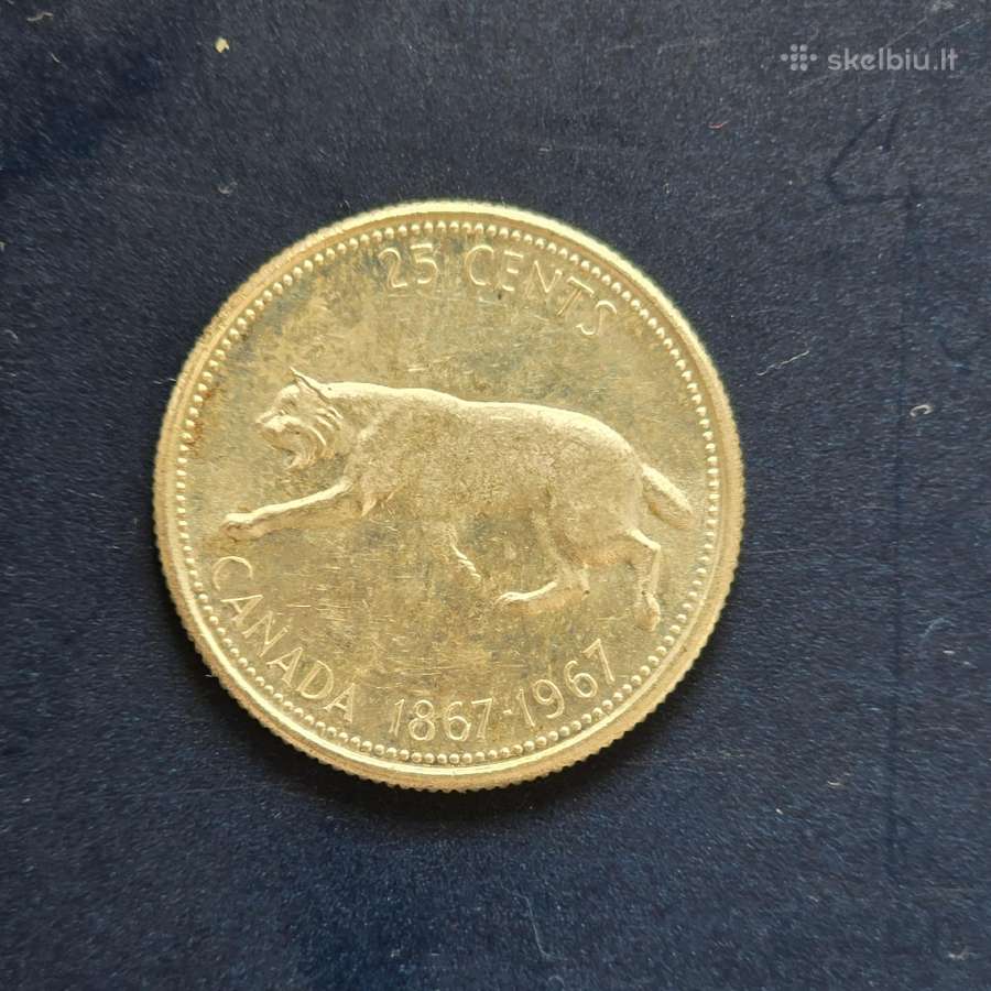 Kanada 1967 25 cents Ag800 Lūšis