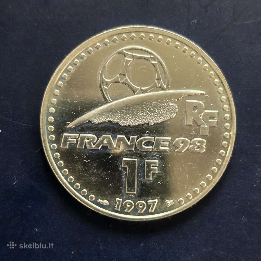 Prancūzija 1997 1 Franc Ag900 futbolo čemp. - nuotraukos Nr. 2