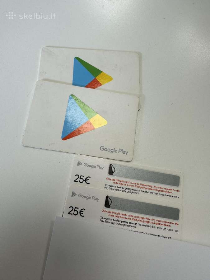 Google Play papildymo kortelės