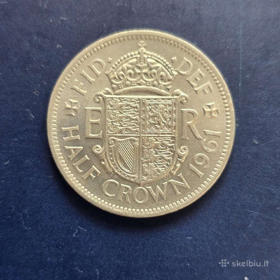 D. Britanija UK 1961 Half Crown Cu-ni