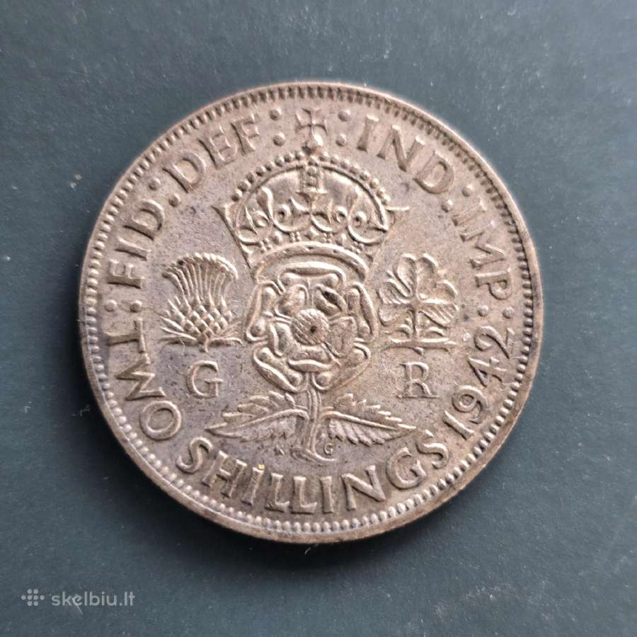 D.britanija UK 1942 2 shillings Ag500
