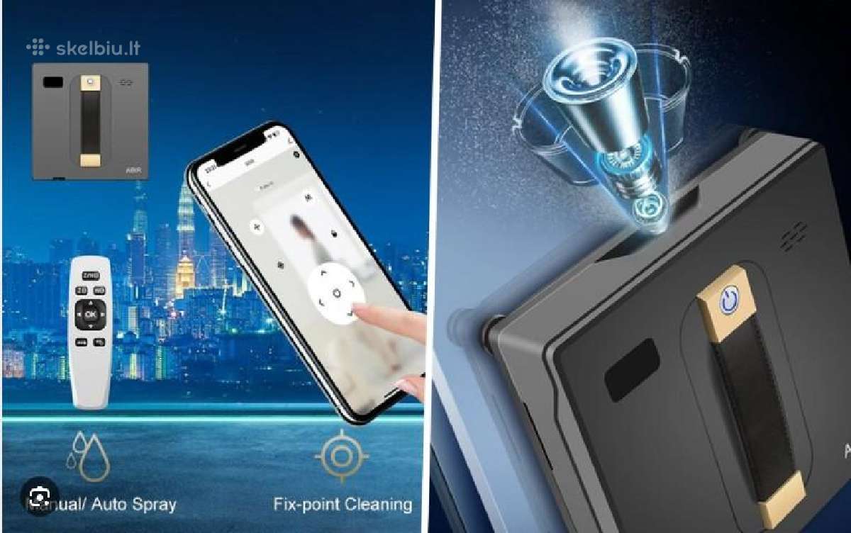 Langų valymo robotas Abir Wd8, galingas, išmanus