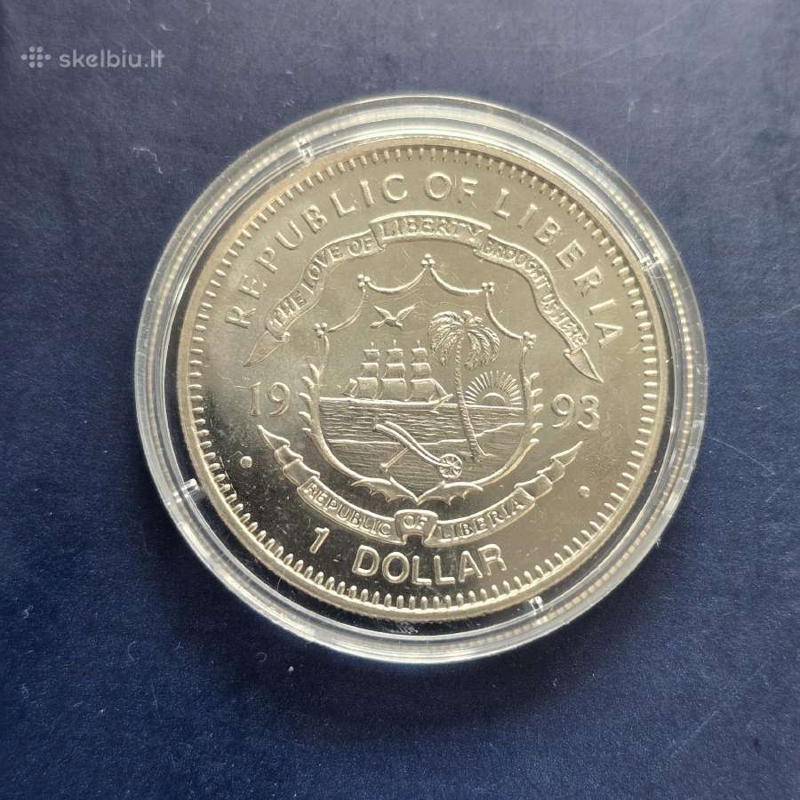 Liberija 1993 1 Dollar Atchaeopteryx Cu-ni - nuotraukos Nr. 2