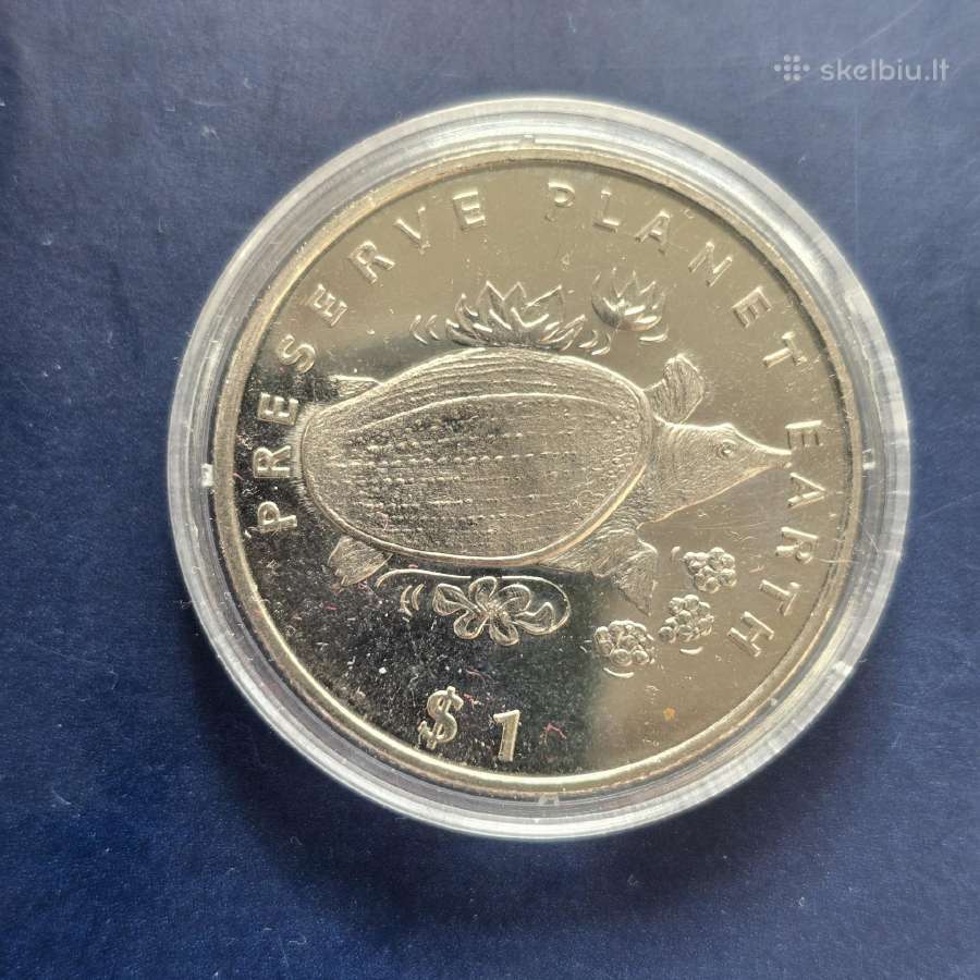 Liberija 1994 1 Dollar Cu-ni Trionyx Turtle