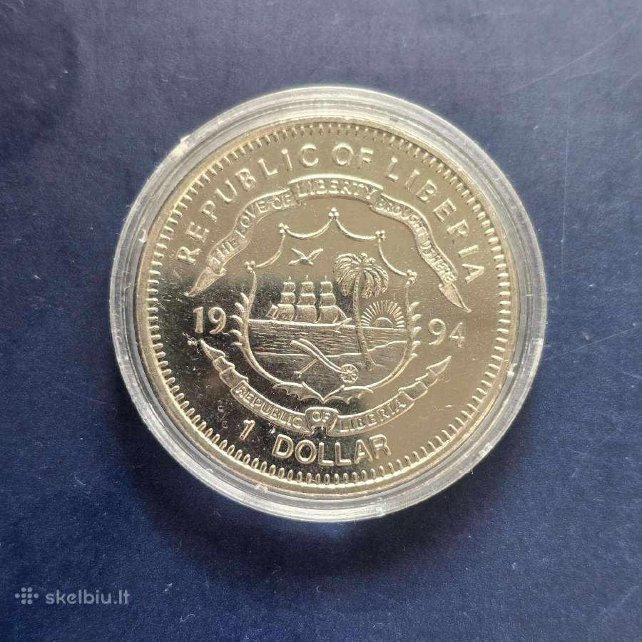 Liberija 1994 1 Dollar Cu-ni Trionyx Turtle - nuotraukos Nr. 2
