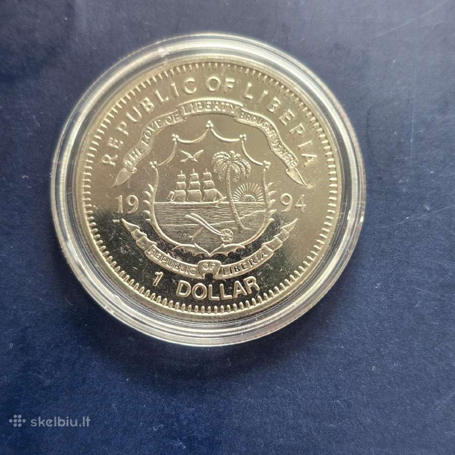 Liberija 1994 1 Dollar Cu-ni Gorilos - nuotraukos Nr. 2