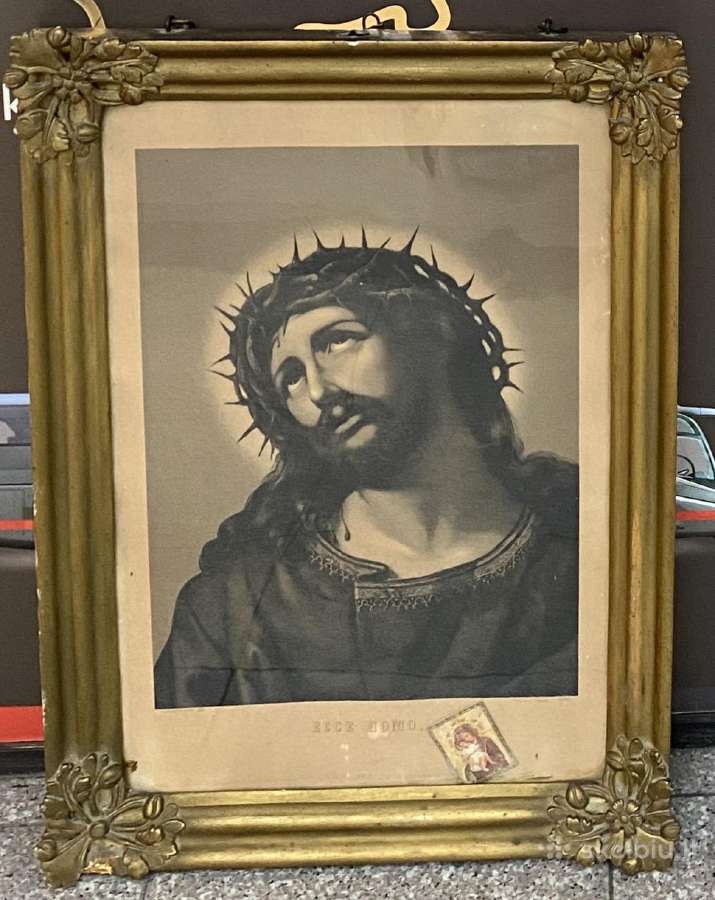 Šventas paveikslas “jėzus Xixa senovinis rėmas