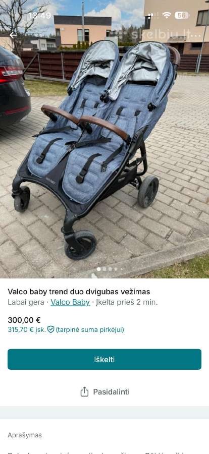 Valco baby trend duo dvigubas vežimas - nuotraukos Nr. 9
