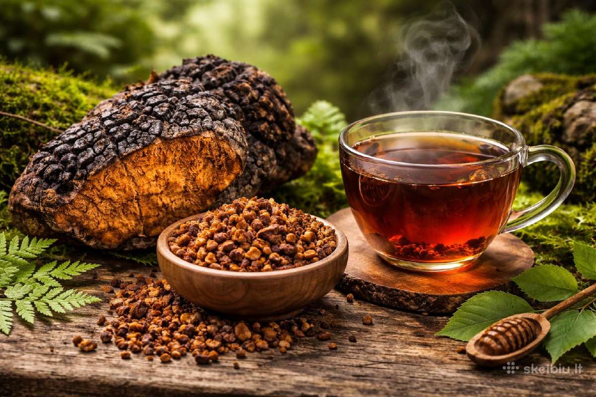 Didmeninė prekybą beržo čagos (chaga) grybu.