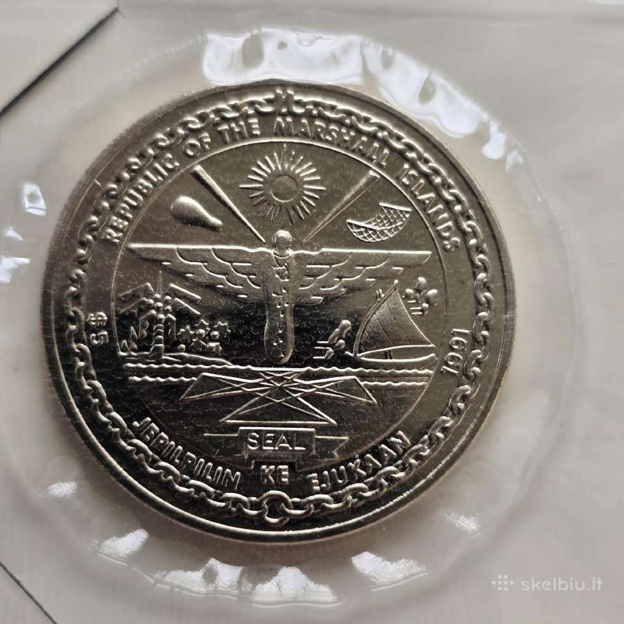 Maršalo salos 1991 5 Dollars Cu-ni - nuotraukos Nr. 2