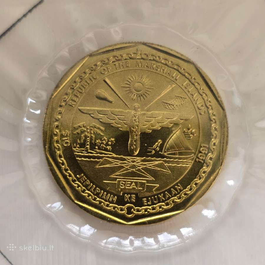 Maršalo salos 1991 10 Dollars Brass - nuotraukos Nr. 2