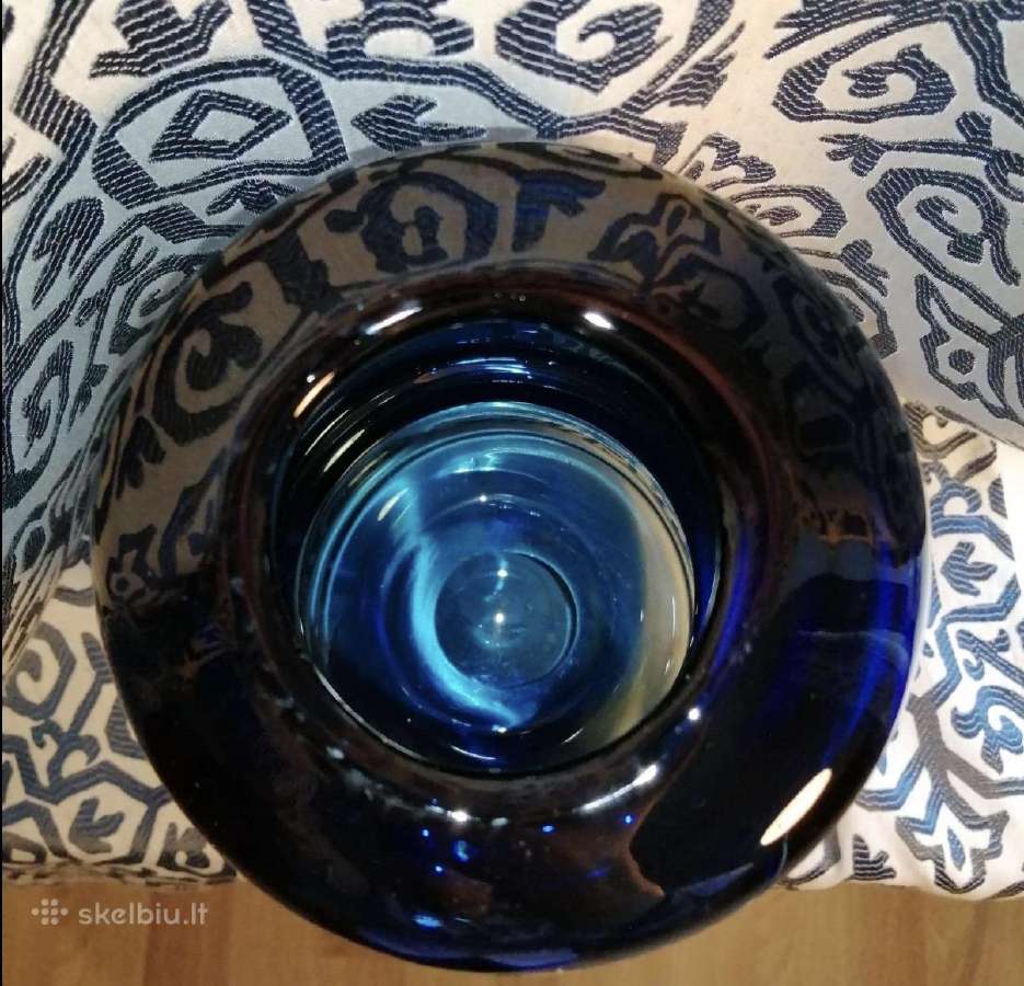 Tobula tamsiai mėlyna stiklo vaza 'Royal Indigo' - nuotraukos Nr. 5