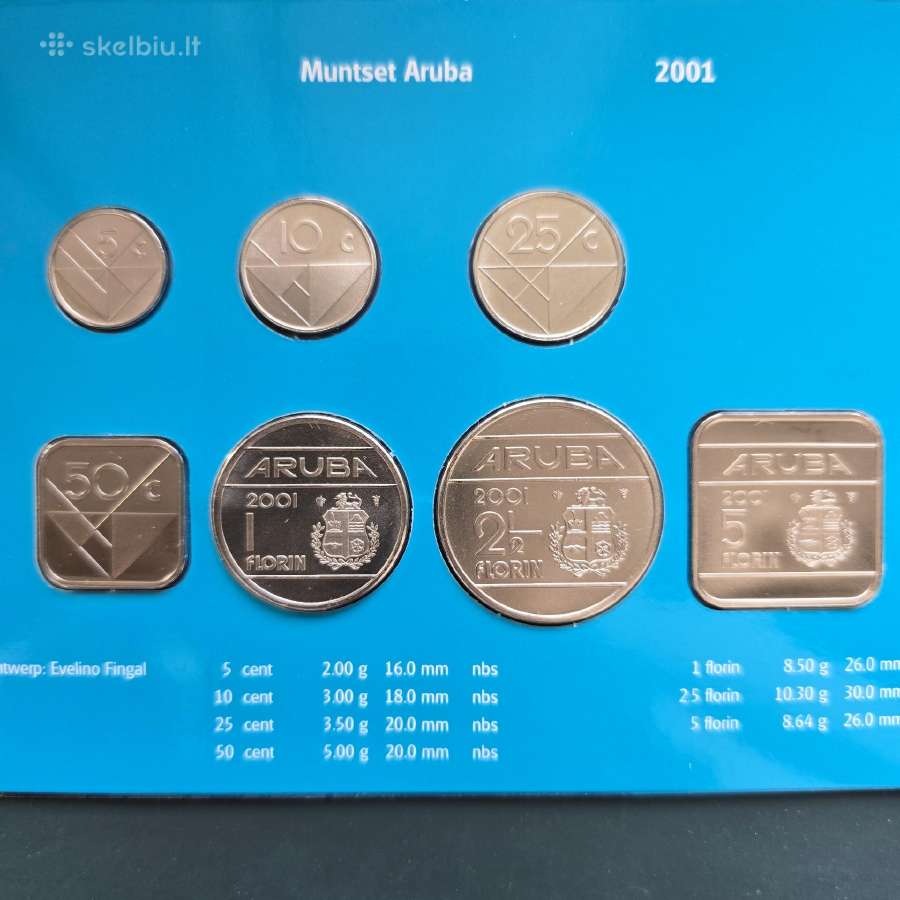 Aruba 2001m 7 monetų rinkinys - nuotraukos Nr. 3