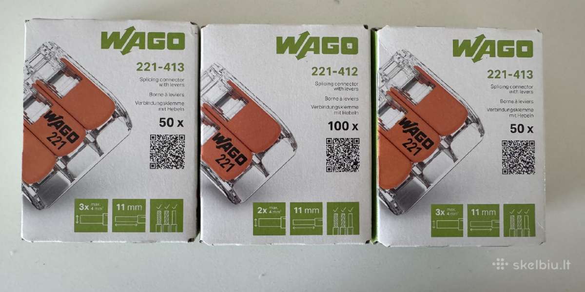 Wago 221-412(2pin) ir 221-413(3pin)