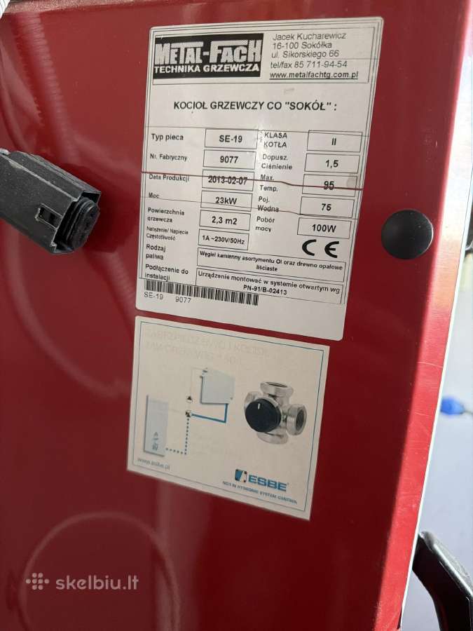 Kieto kuro katilas Metal-fach Sokol 23kw - nuotraukos Nr. 2