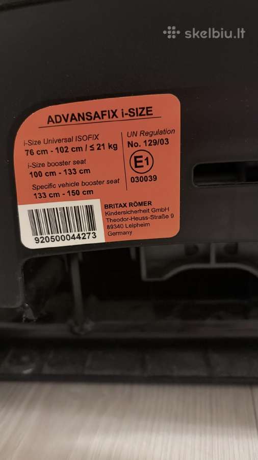 Britax Romer Advansafix į size kėdutė su isofix - nuotraukos Nr. 5