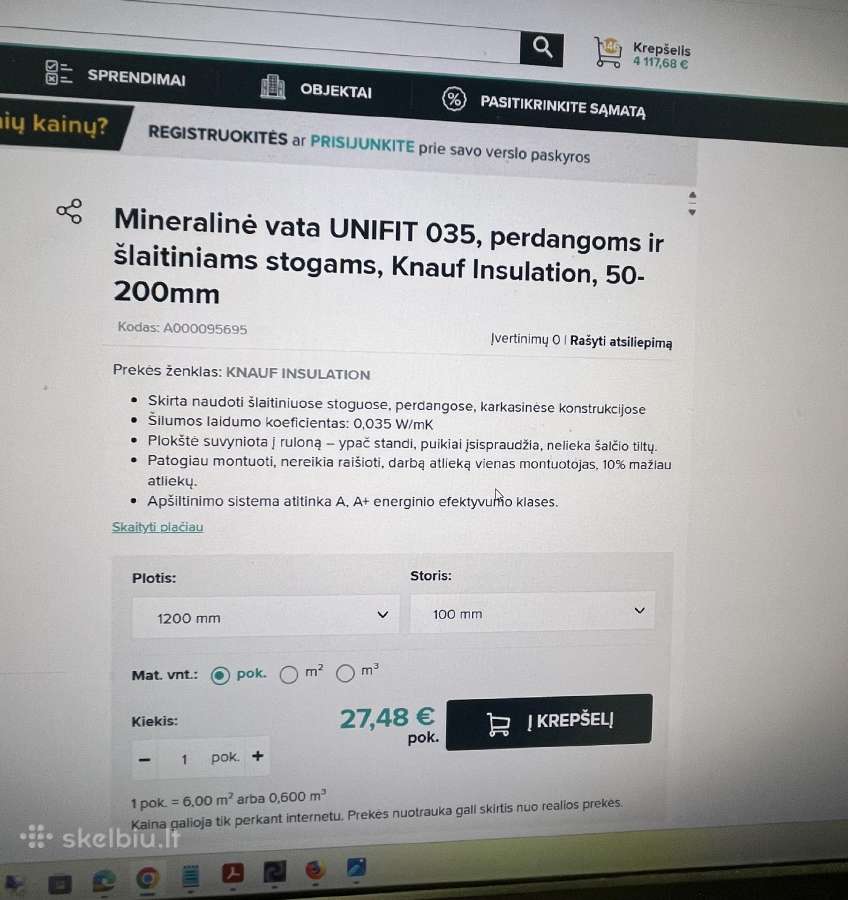 Knauf Mineralinė vata Unifit 035 - nuotraukos Nr. 2