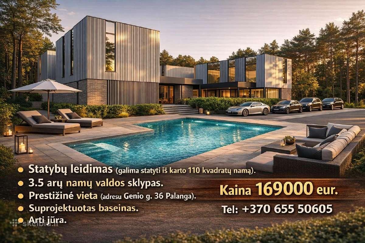 Genio g. 36 Palanga sklypas su statybos leidimu.
