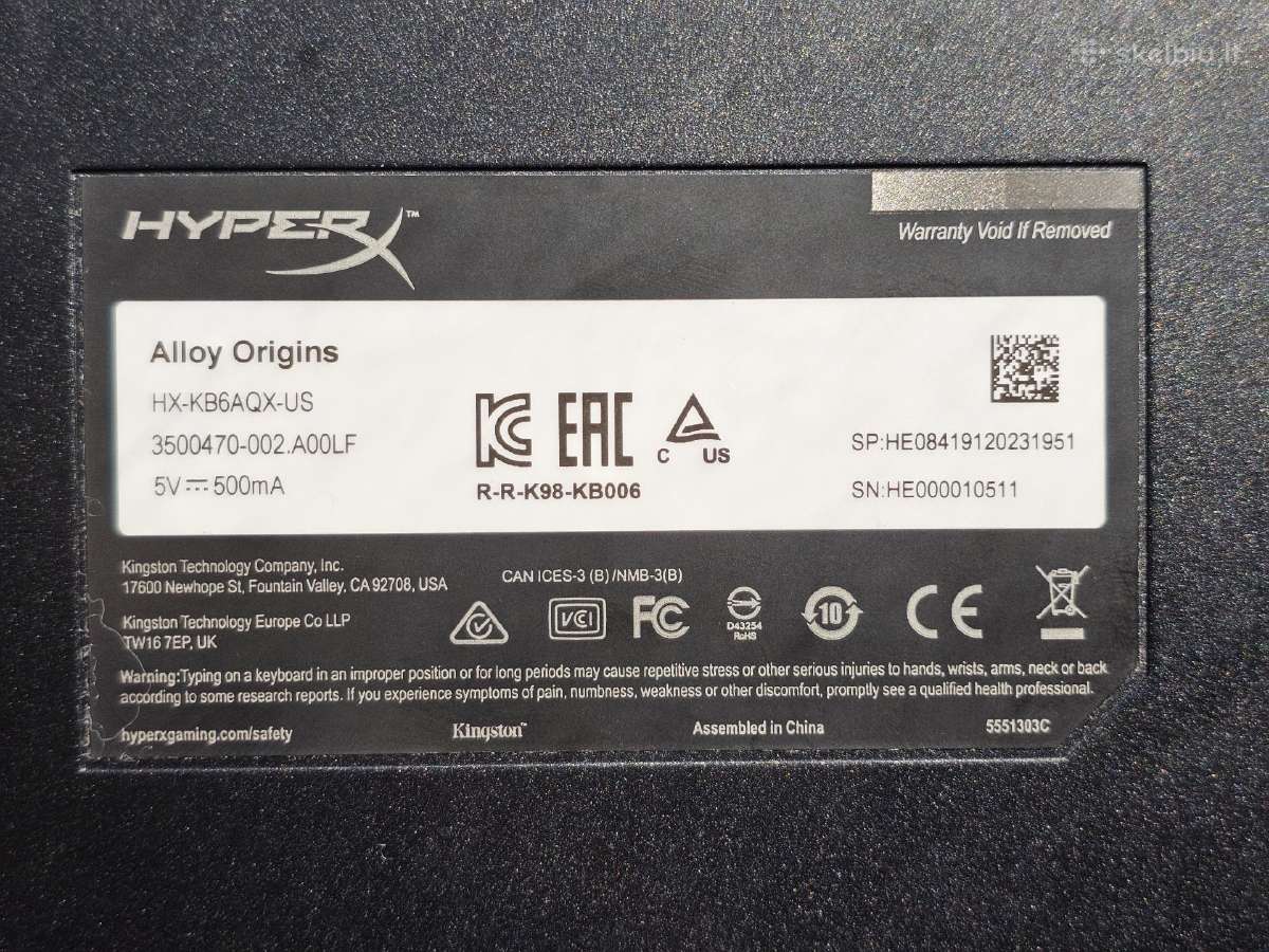 Hyperx Alloy Origins - nuotraukos Nr. 2