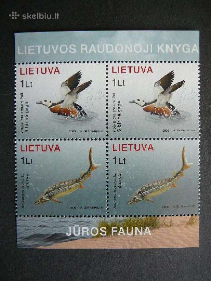 Lietuva 2006 Pauksciai Zuvys svarus lit915/6ss