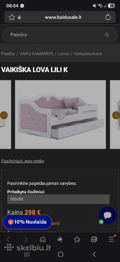 Vaikiška lova mergaitei - nuotraukos Nr. 6