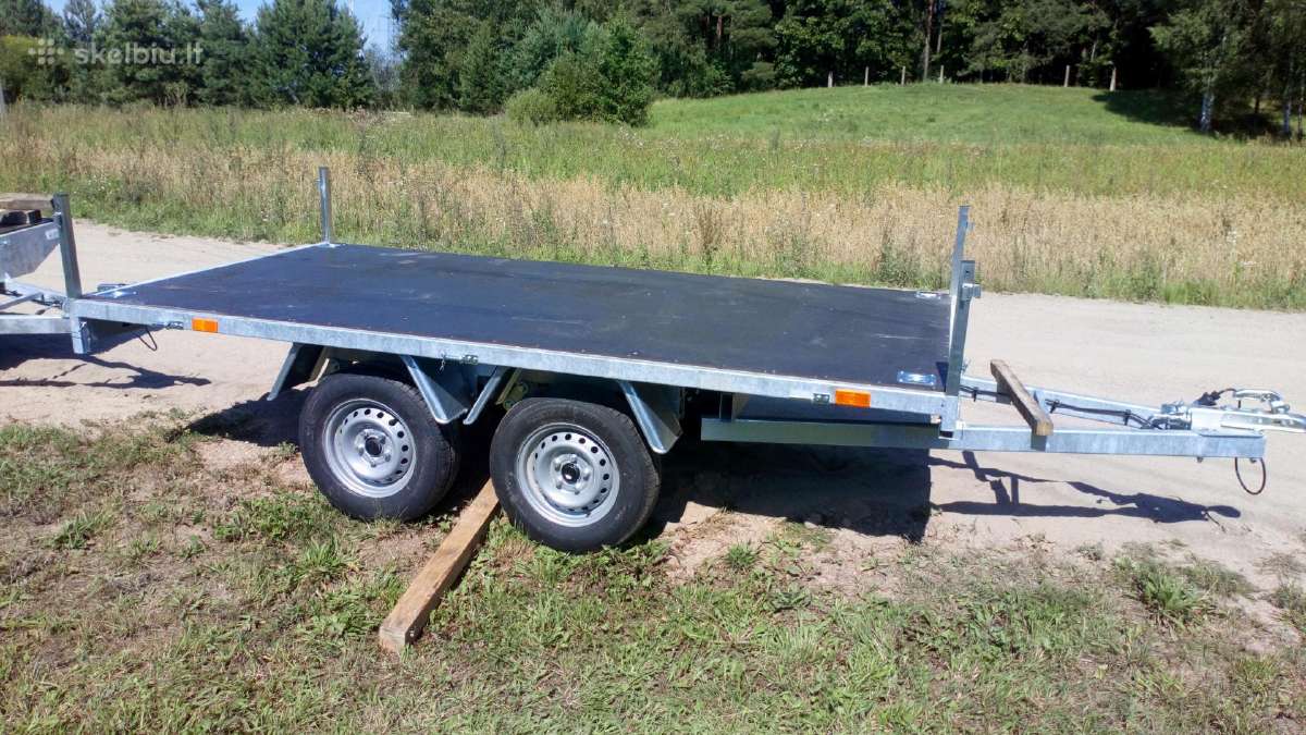 3m dviejų ašių priekaba-platforma, pakaba lingės - nuotraukos Nr. 9