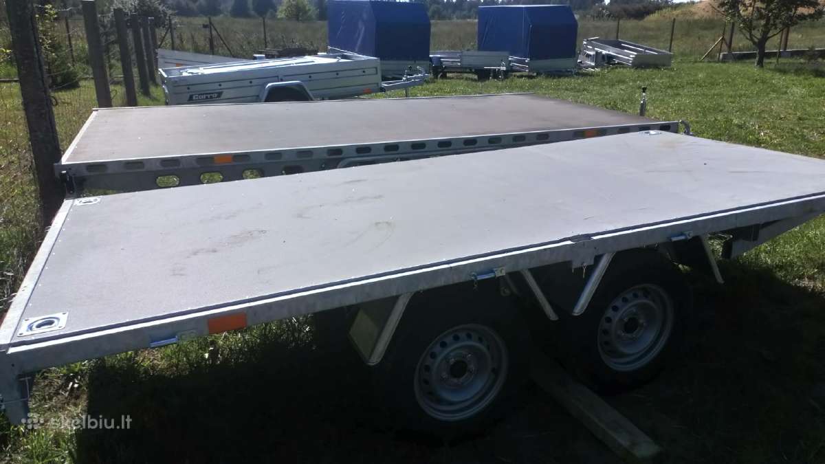 3m dviejų ašių priekaba-platforma, pakaba lingės - nuotraukos Nr. 16