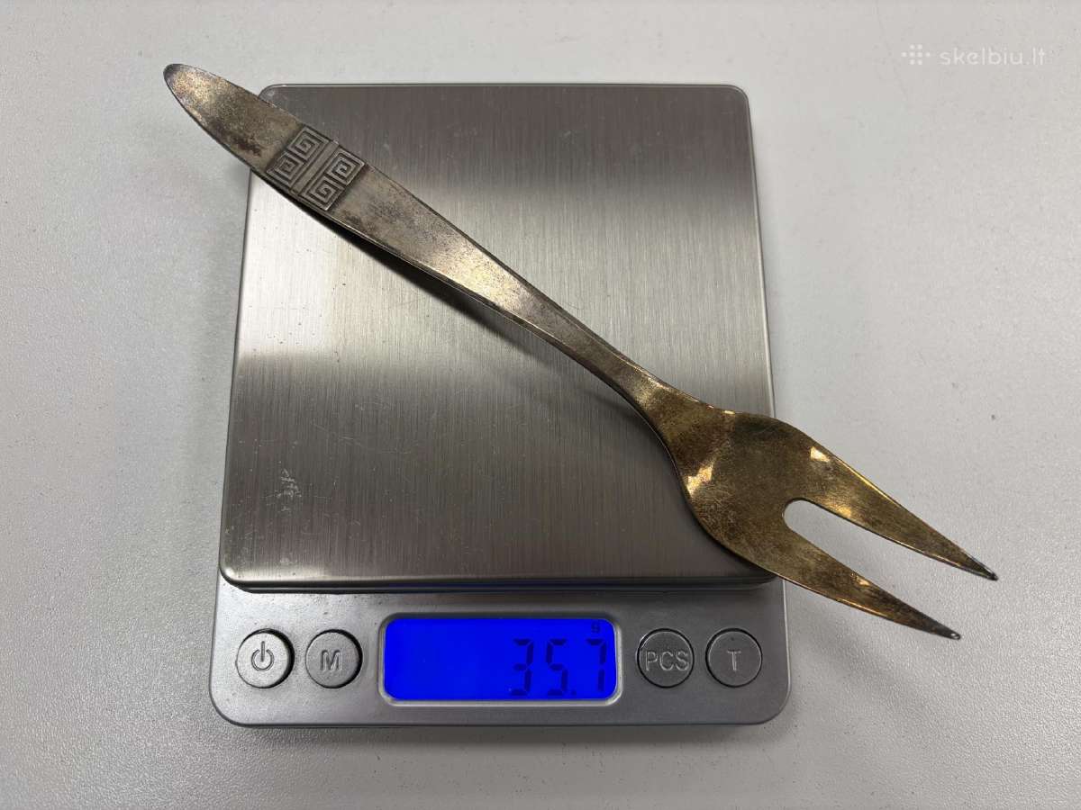 Vintažinė sidabrinė šakutė 35.6g praba 916 - nuotraukos Nr. 2