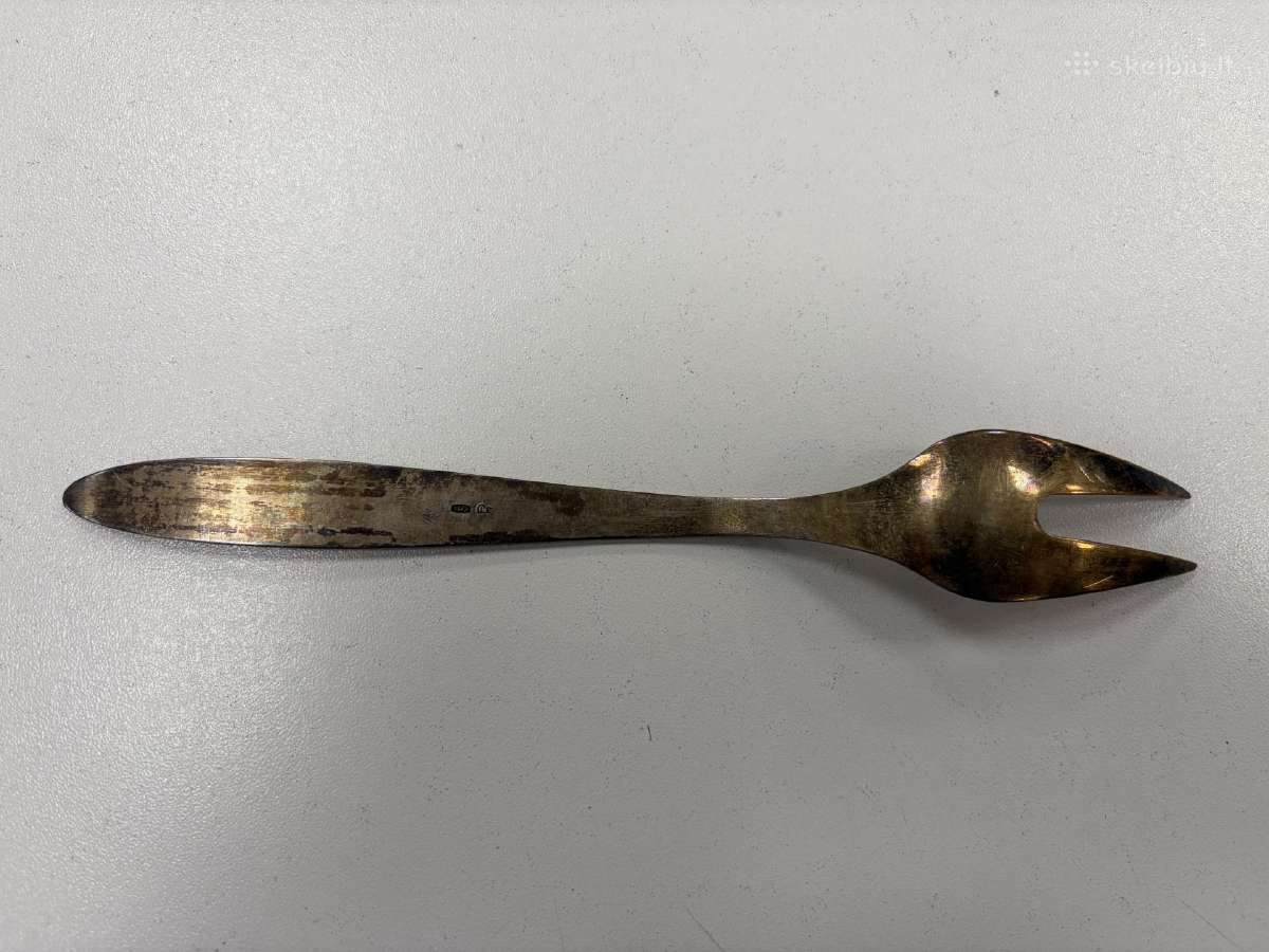Vintažinė sidabrinė šakutė 35.6g praba 916 - nuotraukos Nr. 4