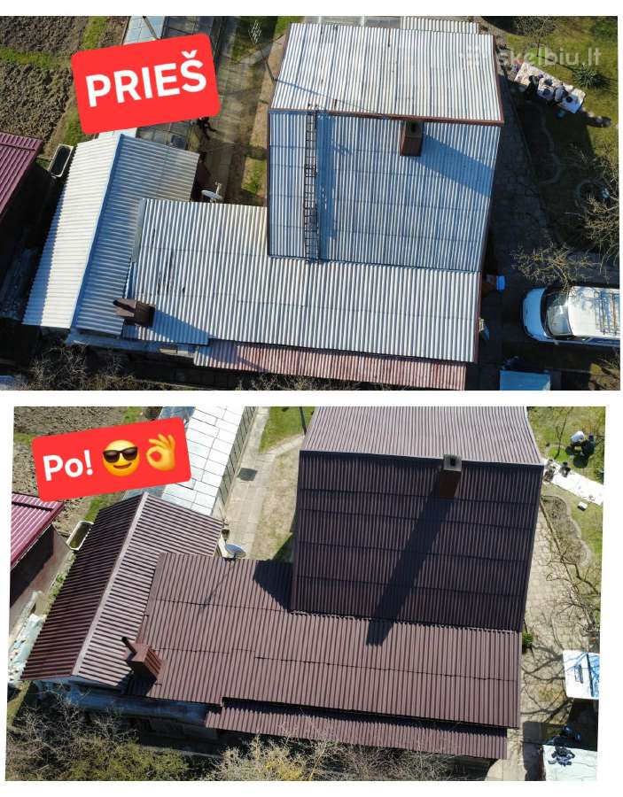 Medinių-dekoro Fasadų dažymas-stogų Dažymas! - nuotraukos Nr. 4